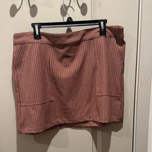 a new day Burgandy and Brown Checkered Mini Skirt
